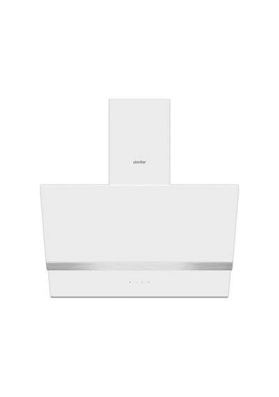 Simfer 8739 60CM Premium Dokunmatik Beyaz Cam Dekorlu Davlumbaz