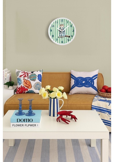 Kedi Tasarım Modern Çocuk Odası Duvar Saati - 30cm - Önü Camlı Beyaz Kasa - Sessiz Mekanizma-jh0862 Beyaz