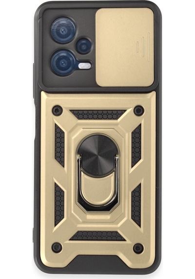 Xiaomi Redmi Note 12 5g Uyumlu Kılıf Pars Lens Yüzüklü Silikon - Gold