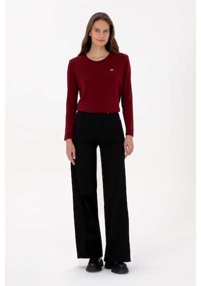 U.S. Polo Assn. Kadın Bordo Bisiklet Yaka Basic Kazak 50313579-VR014