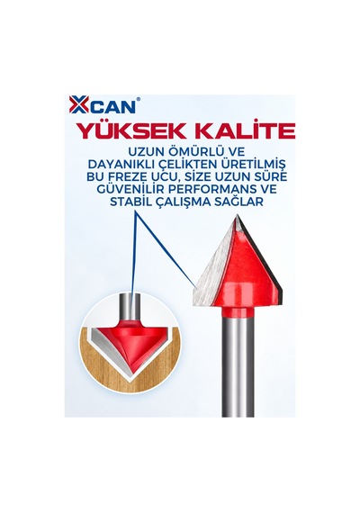60 V Kanal Freze Ucu Ø16 Mm 6 Mm Şaft Gravür Ve Kanal Açma
