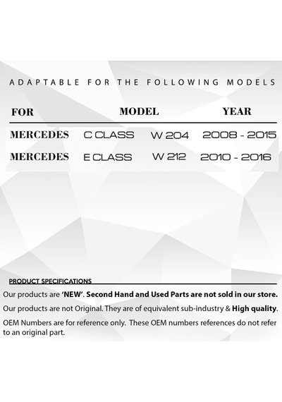Mercedes C Class W204, E Class W212 İçin Torpido Mandalı Siyah