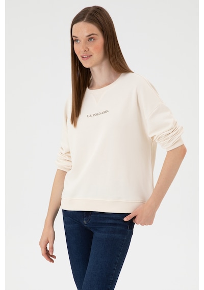 U.S. Polo Assn. Kadın Krem Bisiklet Yaka Sweathırt 50313562-VR071