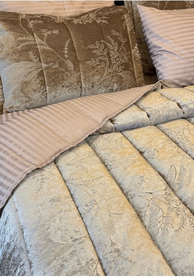 Home Kadife Confort Çift Kişilik Uyku Seti 6 Parça 230x240 Kahverengi