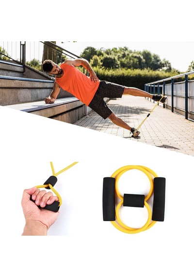 8 Şeklinde Direnç Bandı Yoga Plates Ve Vücut Geliştirme Egzersiz Bandı 5691 Diğer