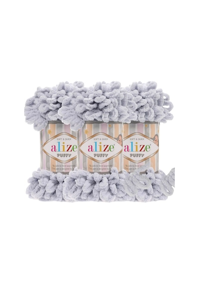 Puffy 3 Lü Paket El Örgü İpi - Şişsiz 100g X 3 Adet Renk No: 416 - Gri