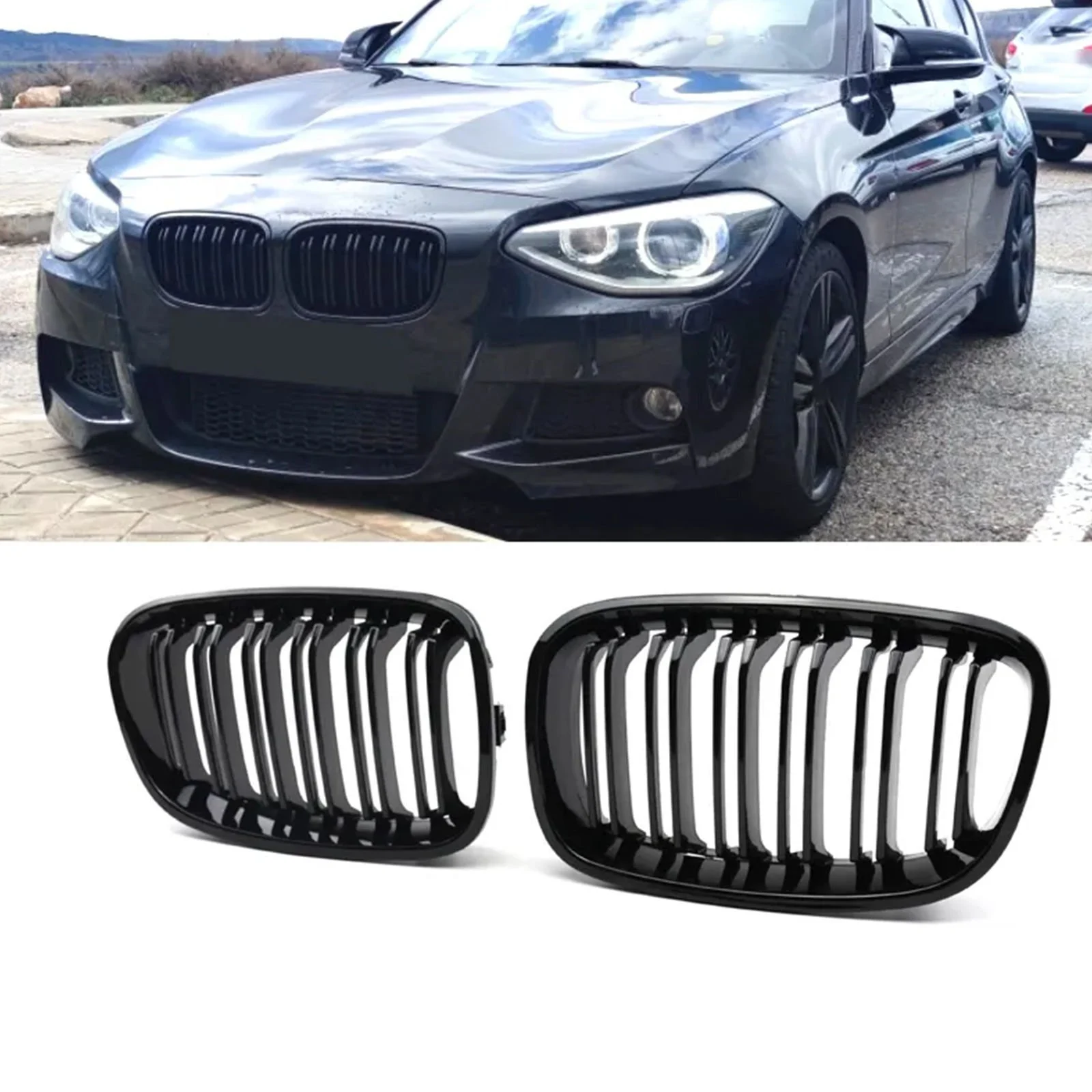 Bmw 1 Serisi F20 İçin M Panjur 2012-2014 Parlak Siyah Tam Uyumlu