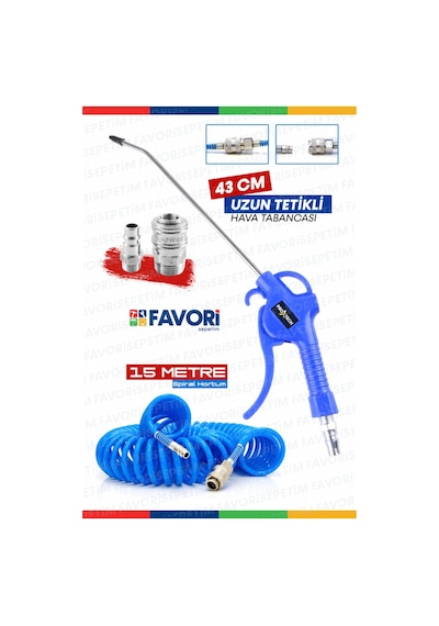 Yüksek Hava Üfleme Toz Alma 15Mt Spiral Hava Hortumu 43Cm