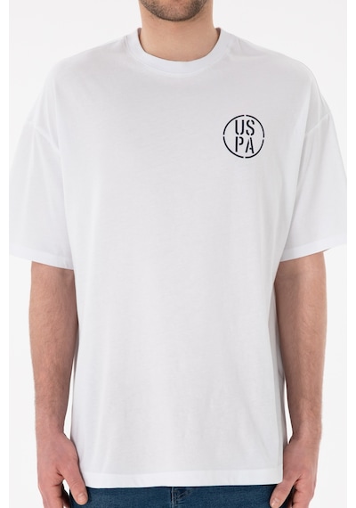 U.S. Polo Assn. Erkek Oversize Fit Bisiklet Yaka Beyaz Tişört 50305904-VR013