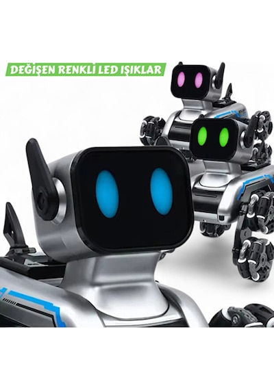 Jın-2950 Robot Köpek Bilekten Kont 2 4g 8 Teker Müzikli Ve Led Işıklı