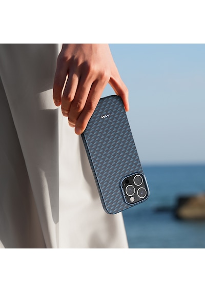 Apple iPhone 16 Pro Max Kılıf M-safe Uyumlu Raptic Aramid Skin Origin Serisi Kapak Lacivert