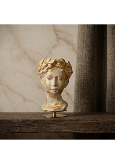 Helen Saksı Mumluk Küçük O91 Beyaz -gold