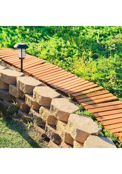 İahşap 250x50 Cm Ahşap Yürüyüş Yolu Veranda Yolu Yürüme Yolu Bahç