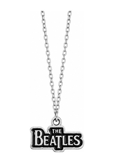 The Beatles Logo Detaylı Siyah Gümüş Renk Müzik Grubu Kolyesi Hediye Çok renkli