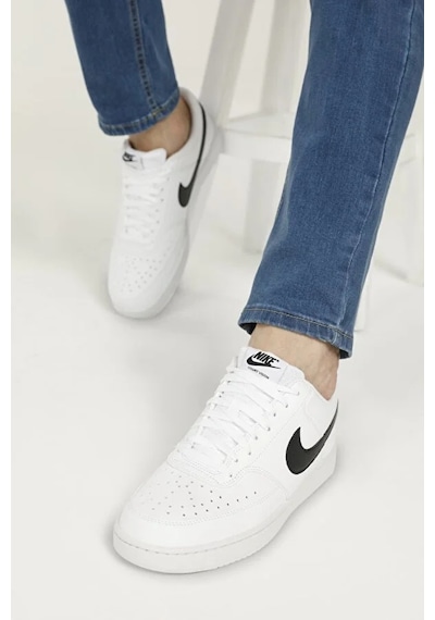 Nike Court Vısıon Lo Nn Erkek Sneaker Beyaz Siyah Beyaz Siyah