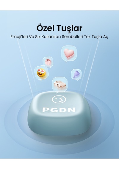 Ugreen Fun+ Renkli Tuşlu Aydınlatmalı Brown Switch Mekanik Bluetooth Kablosuz Türkçe Q Klavye