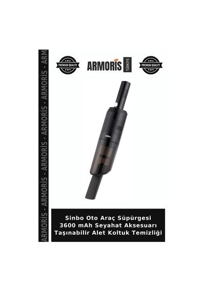 Sinbo Oto Araç Süpürgesi 3600 Mah Seyahat Aksesuarı Taşınabilir Alet Koltuk Temizliği