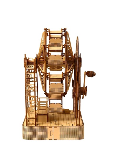 Algwooddesign 3d Ahşap Dönme Dolap Maketi, 206 Parça Lazer Kesim Yapboz, Nostaljik Luna Park Maket Kiti, Yetişkinler Ve Gençler İçin Eğitici Ahşap Puz