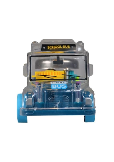 Ctoy Işıklı Sesli Şeffaf Minibüs Mavi