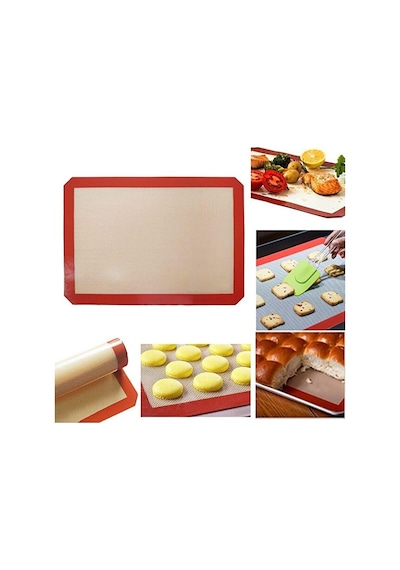 Mucit Home Silikon Yanmaz Yapışmaz Pişirme Matı Gıdaya Uyumlu Kahverengi