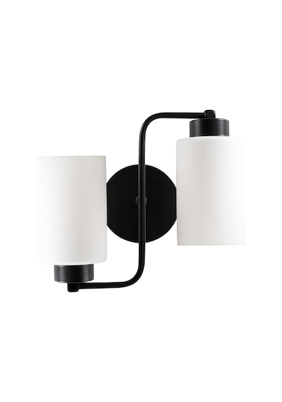 Rustik Retro Modern Model Şık 2 Li Siyah Aplik Beyaz Cam