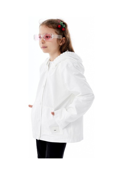 Benitto Kids Kız Çocuk Mevsimlik Yağmurluk Ceket 51360 Beyaz