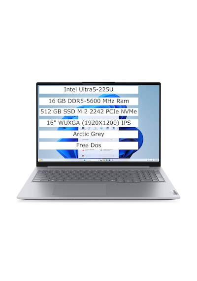 Lenovo Thinkbook 16 G8 21SK007VTX Ultra 5-225U 16 GB 512 GB 16" Free Dos Dizüstü Bilgisayar