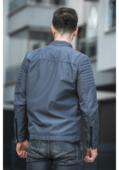 Oksit Abuja Slim Fit Fermuar Detaylı Dik Yaka Su İtici Erkek Mevsimlik Mont 001