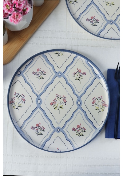 Keramika Floral Waves Nordic Servis Tabağı 28 Cm 6 Adet 22668 Çok Renkli