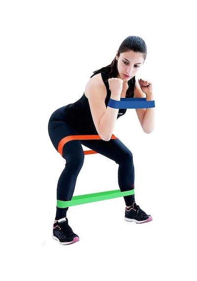 Pilates Squat Aerobik Direnç Lastiği 5 Li Paket Beyaz - Çok Renkli