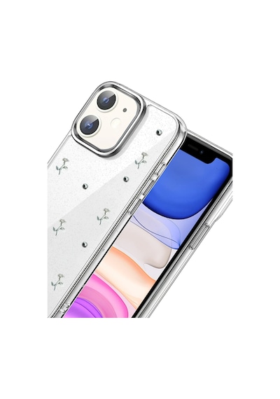 Mey İthalat Apple Uyumlu iPhone 11 Fiyonk Desenli Kapak - Desen 4 Şeffaf