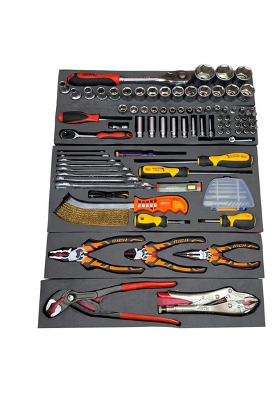 Rico 5 Gözlü Metal Dolu Takım Çantası 100 Parça 42,5cmx23cmx20cm