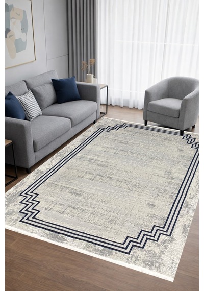 4m2-6m2 Bambu Tarz Modern Sık Dokuma Halı Salon Oturma Odası Mutfak Halısı Antialerjik Mavi 6304mavi
