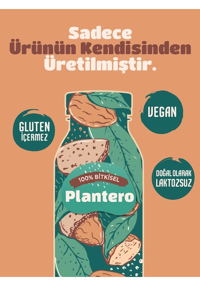 3'lü Badem Sütü Bazı Konsantre Bitkisel Süt 250gr, %100 Badem, Şekersiz