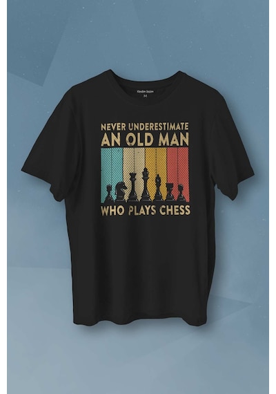 Chess Satranç Retro Vintage Kısa Kollu Baskılı Erkek T-shirt Unisex Tişört 001