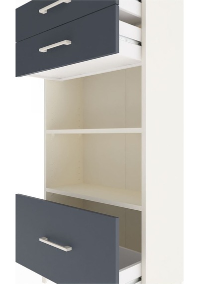 Arges Dolap 2 Raflı 3 Çekmeceli 60x30x134 Aytaşı-antrasit Aytaşı