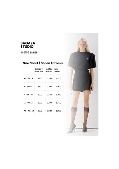 Sagaza Studio Ss6156 Yandan Bağlamalı Mini Elbise Siyah