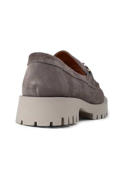Deery Kadın Hakiki Süet Gri Tokalı Loafer - 02037zgrıc01