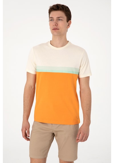 U.S. Polo Assn. Erkek Regular Fit Bisiklet Yaka Turuncu Tişört 50306899-VR051