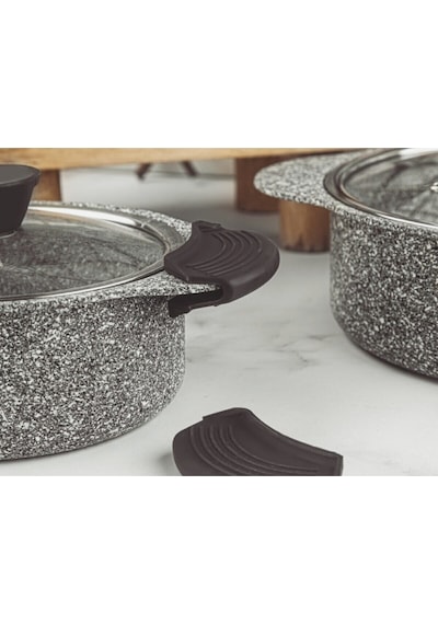 Silikon Tutacak Tutmaç Tencere Tava Tutacağı 9x4 Cm A Kalite 2 Li Set Siyah