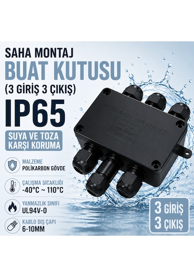 Saha Montaj Buat Kutusu 3 Giriş 3 Çıkış - Ip65