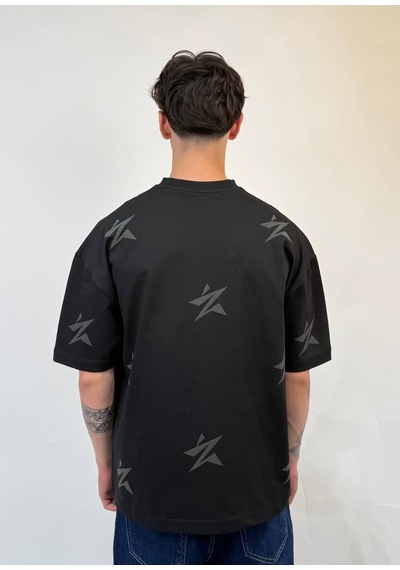 Zaee Star Baskılı Oversize Tişört Çok Renkli