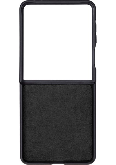 Bloomcase Flex Obsidian Black Hakiki Deri Samsung Galaxy Uyumlu Z Flip 7 Kılıf 6.9"-4.1" Siyah