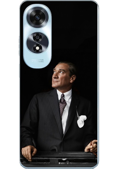 Oppo A60 Uyumlu Ufka Bakan Lider Atatürk Baskılı Silikon Kılıf Renkli