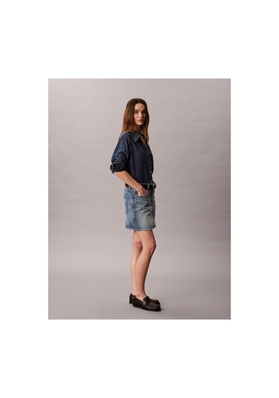 Calvin Klein Kadın 90's Basset Blue Mini Etek-16192 Mavi