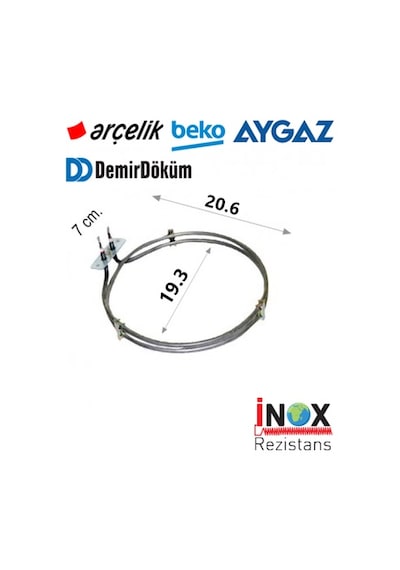Arçelik Uyumlu -Beko-Demirdöküm Aygaz Turbo Fırın Rezistansı 2400 Watt