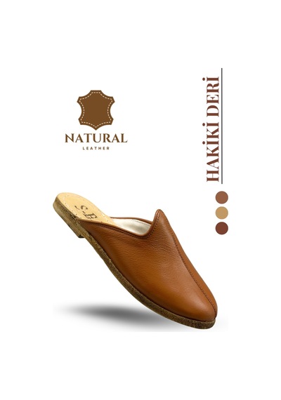 Sermoda Hakiki Deri Terlik - Tabanı Kösele Terlik Antep Yemenisi Taba
