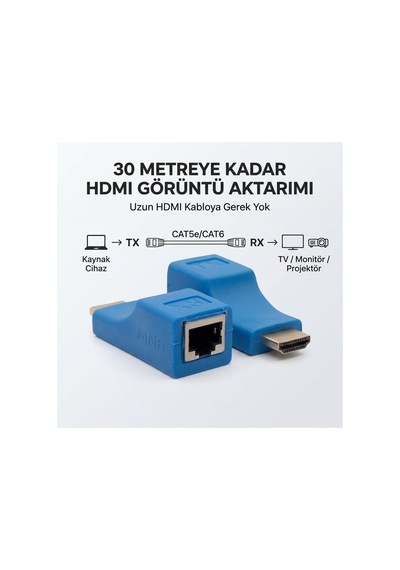 Mn6 Mn30mex 30 Metre Hdmı Extender Cat5e/cat6 Ağ Kablosu Üzerinden Full Hd 1080p Hdmı Uzatıcı Tx + Rx Set