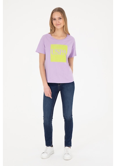 U.S. Polo Assn. Kadın Lila Bisiklet Yaka Tişört 50282904-VR034