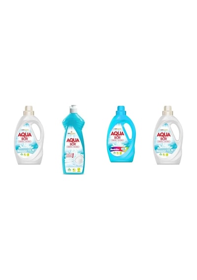 Aquabor Doğal Mineralli Sıvı Beyaz + Elde Bulaşık + Sıvı Renkliler + Sıvı Beyaz 4 Lü Set